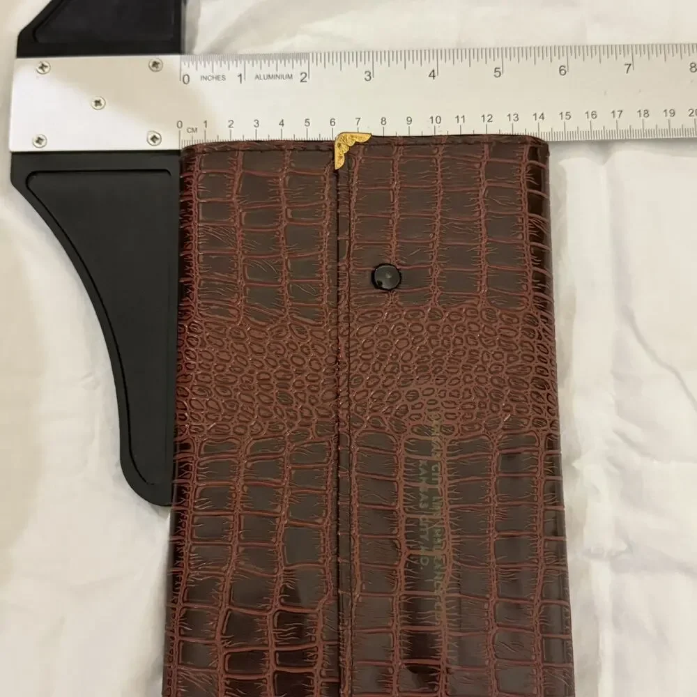 Alligator Skin Folio Portfolio Organizer Folder Executive Large Cognac